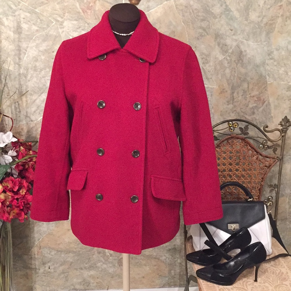 J.Crew 🌹 pea coat jacket dark red